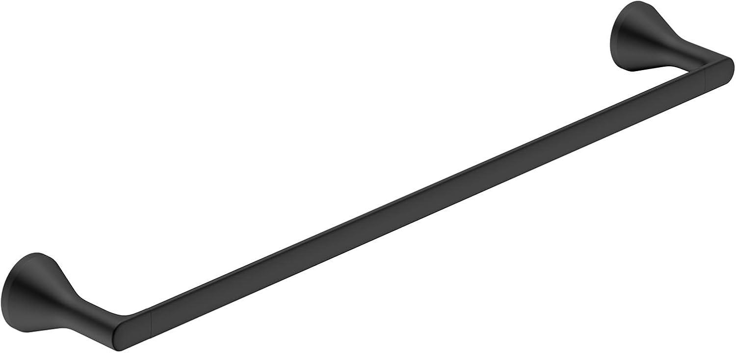 Matte Black 24-Inch Wall Mounted Metal Towel Bar