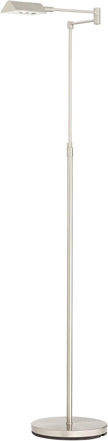 360 Lighting Zema Traditional Pharmacy Floor Lamp 49 1/2" Tall Brushed Nickel LED Adjustable Swing Arm for Living Room Reading Bedroom Offic