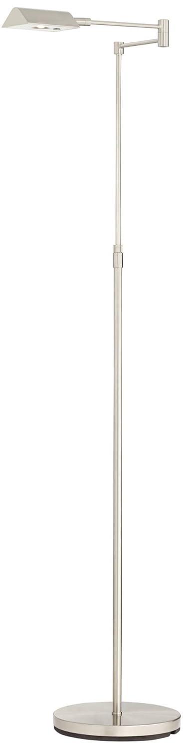 360 Lighting Zema Traditional Pharmacy Floor Lamp 49 1/2" Tall Brushed Nickel LED Adjustable Swing Arm for Living Room Reading Bedroom Offic