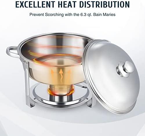 The Party Aisle™ Stainless Steel 5 Quarts Round Chafing Dish (Set of 2)