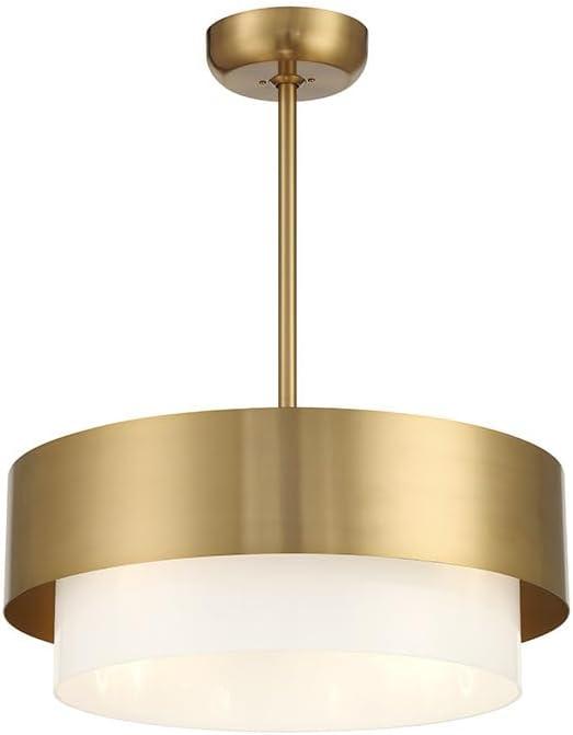 Warm Brass and White Acrylic LED Chandelier Fan with Remote