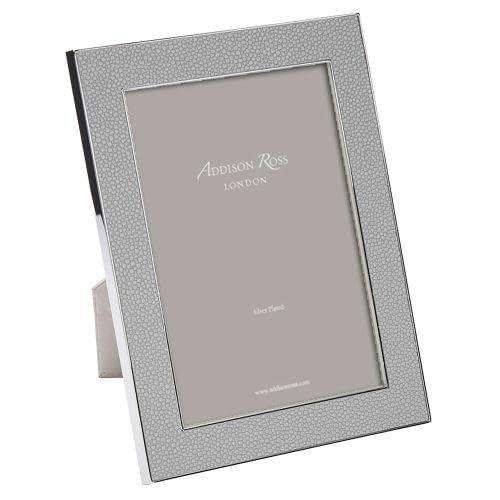 Silver 4x6 Faux Shagreen Tabletop Picture Frame