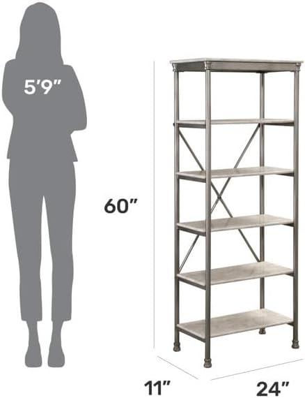 Homestyles Orleans Stainless Steel Six Tier Shelf in Gray