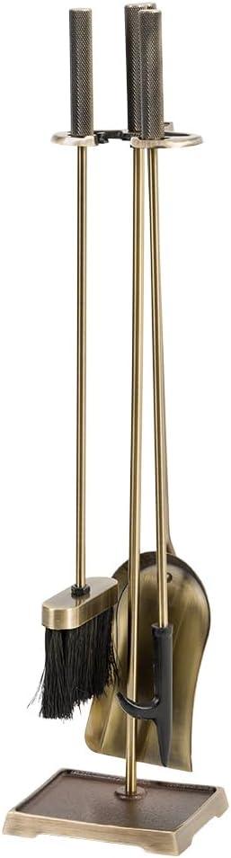 Modern Ember Modern Ember Harper Fireplace Tool Set - Includes Brush, Shovel, Fire Poker and Stand - Steel
