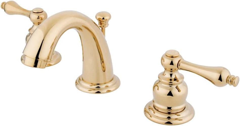 English Country Polished Brass Widespread Bathroom Faucet