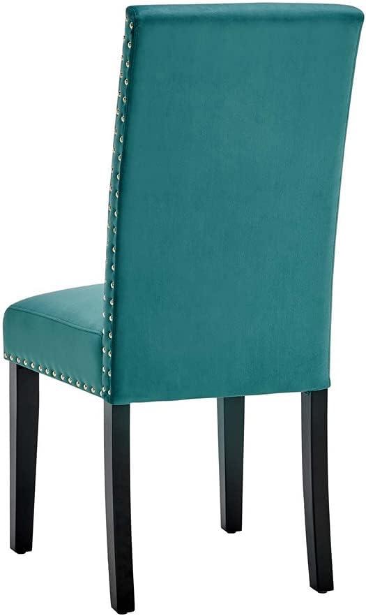 Modway Silver Orchid Lind Velvet Nailhead Trim Dining Side Chairs