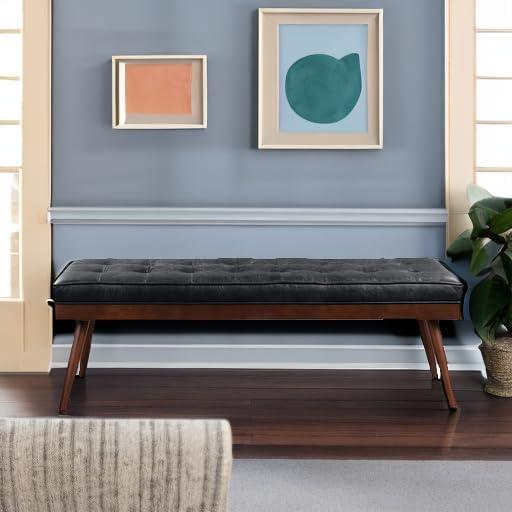 Athan Full-Grain Italian Genuine Leather Bench