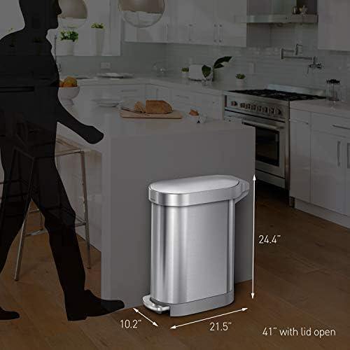 simplehuman 45 Liter / 12 Gallon Slim Hands-Free Kitchen Step Trash Can