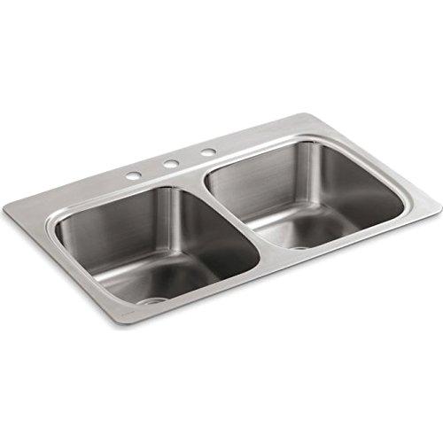 Verse Top-Mount Double-Equal Bowl Kitchen Sink with Single Faucet Hole