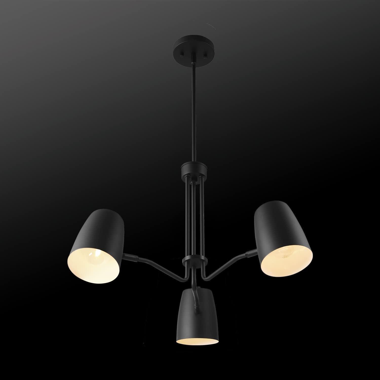 Novogratz x Globe Logan 3-Light Matte Black Chandelier - one size