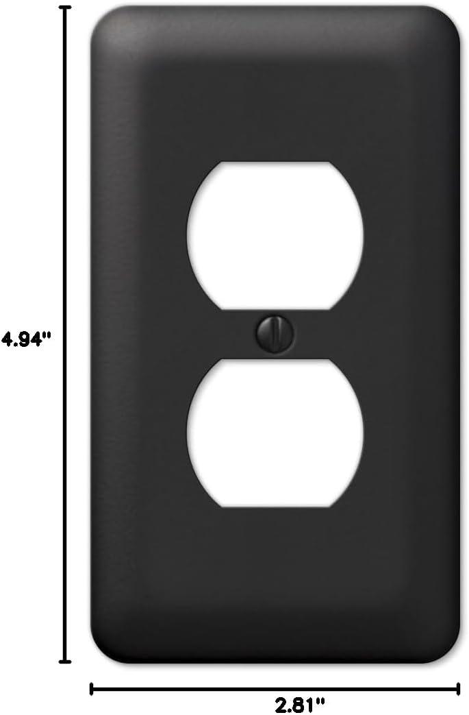 Declan Black Steel 1-Gang Duplex Wall Plate