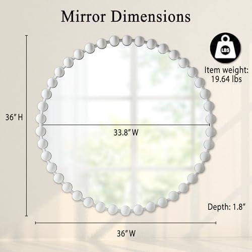 Marlowe Beaded Round Metal Wall Mirror