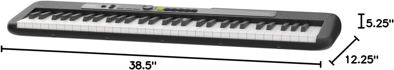 Casio Casiotone LK-S250 Lighted 61-Key Digital Keyboard Black