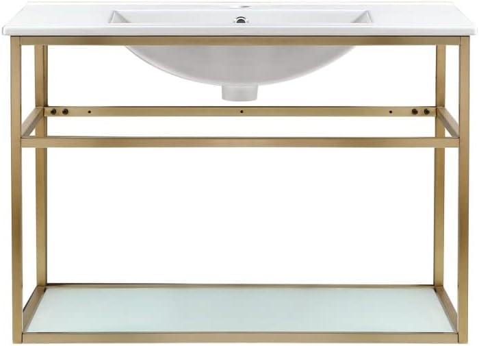 Pierre 30 Single, Open Shelf, Metal Frame Bathroom Vanity