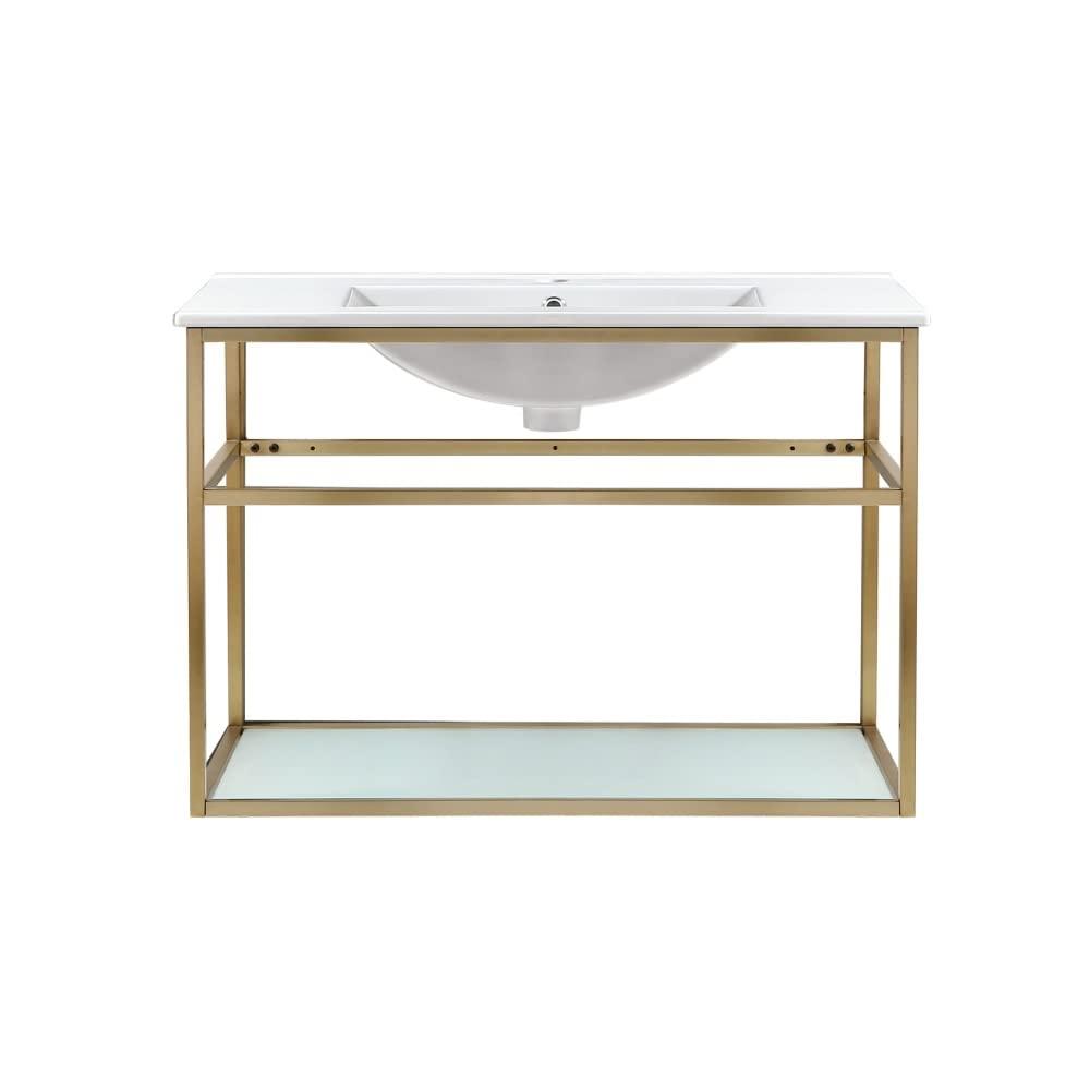 Pierre 30 Single, Open Shelf, Metal Frame Bathroom Vanity