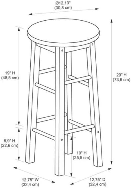 Natural Brown 29" Backless Rubberwood Bar Stools, Set of 2