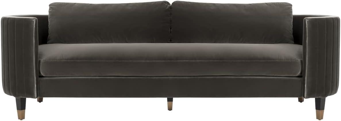 Winford Giotto Mouse Velvet 92'' Sofa with Brass Accents