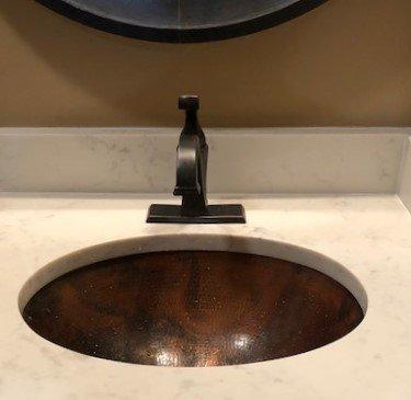 19" Oval Copper Bath Sink Drop In or Under Mount Installation Lift & Turn Drain Included