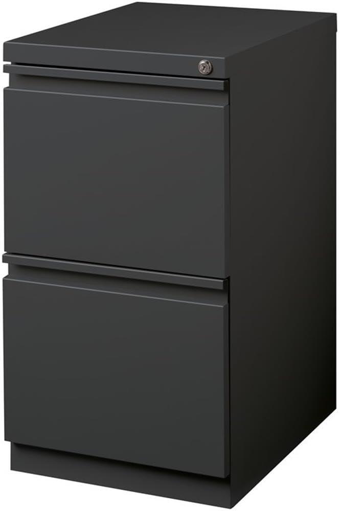 Hirsh 20" Deep Mobile Pedestal File Cabinet 2 Drawer File-File, Letter Width, Charcoal