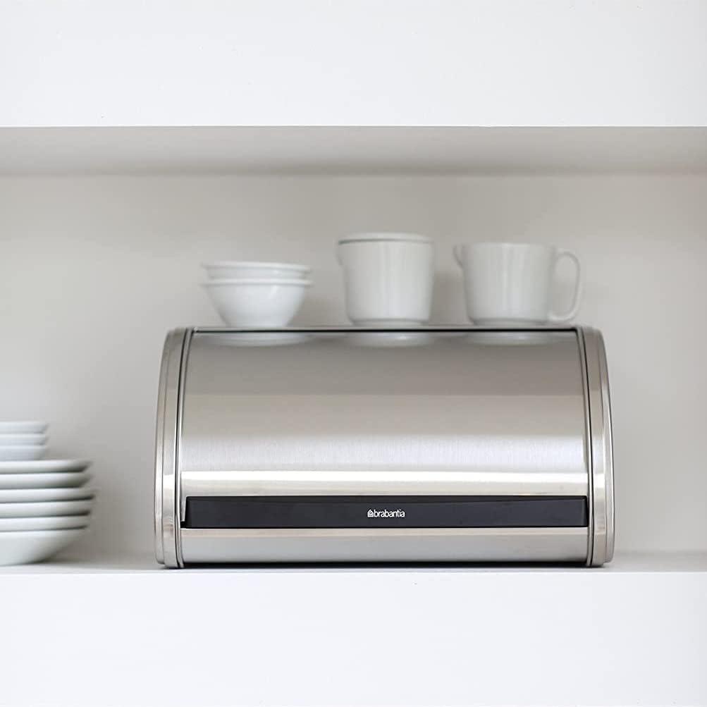 Brabantia Roll Top Bread Box, Medium, Matte Steel