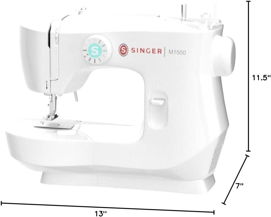 SINGER® M1500 Mechanical Sewing Machine with 57 Stitch Applications, White