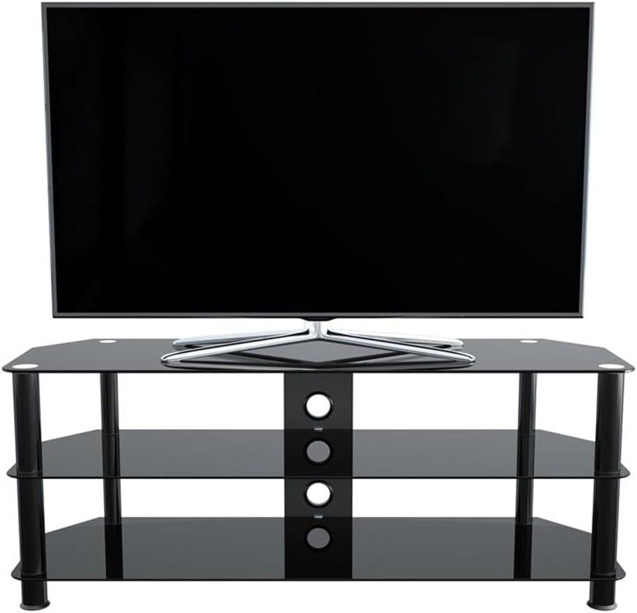 AVF Transitional Steel and Glass TV Stand for 39" to 60" TVs in Black