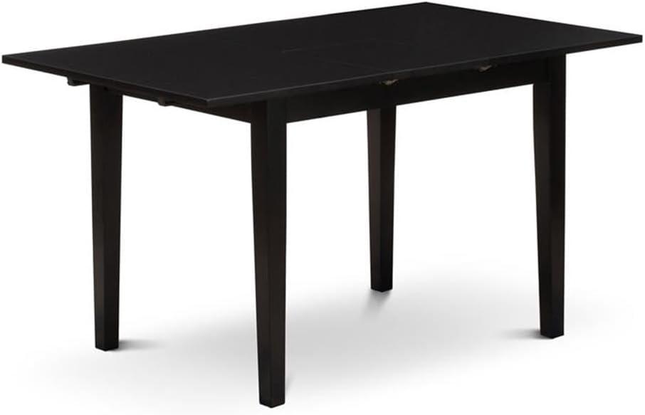East West Furniture Norfolk Rectangular Wood Dining Table in Black