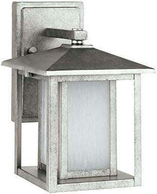 Hunnington 1-Light Weathered Pewter Outdoor 11 in. Wall Lantern Sconce