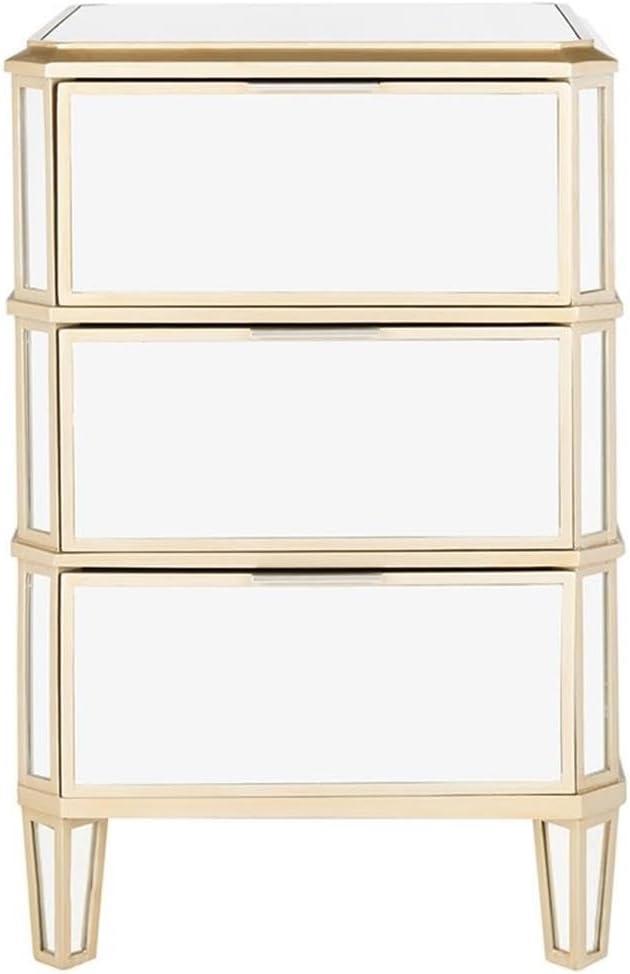 Giana 3 Drawer Mirrored Nightstand - Mirror - Safavieh.