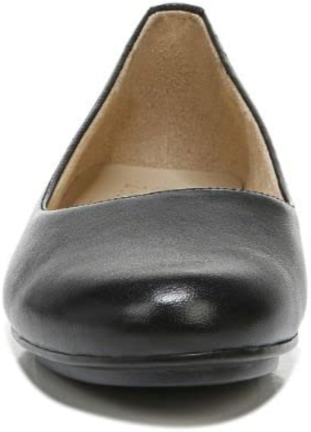 Maxwell 7.5 Black Leather Ballet Flat with Advanced Cushioning