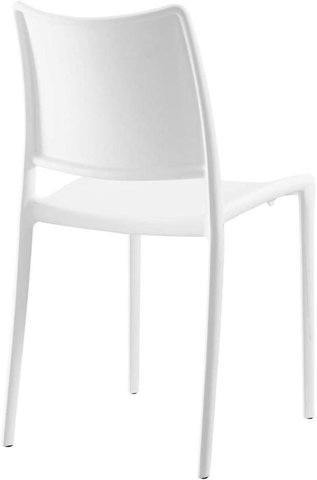 Luna Modern Minimalist White Polypropylene Stackable Side Chair