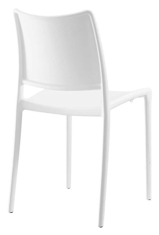 Luna Modern Minimalist White Polypropylene Stackable Side Chair