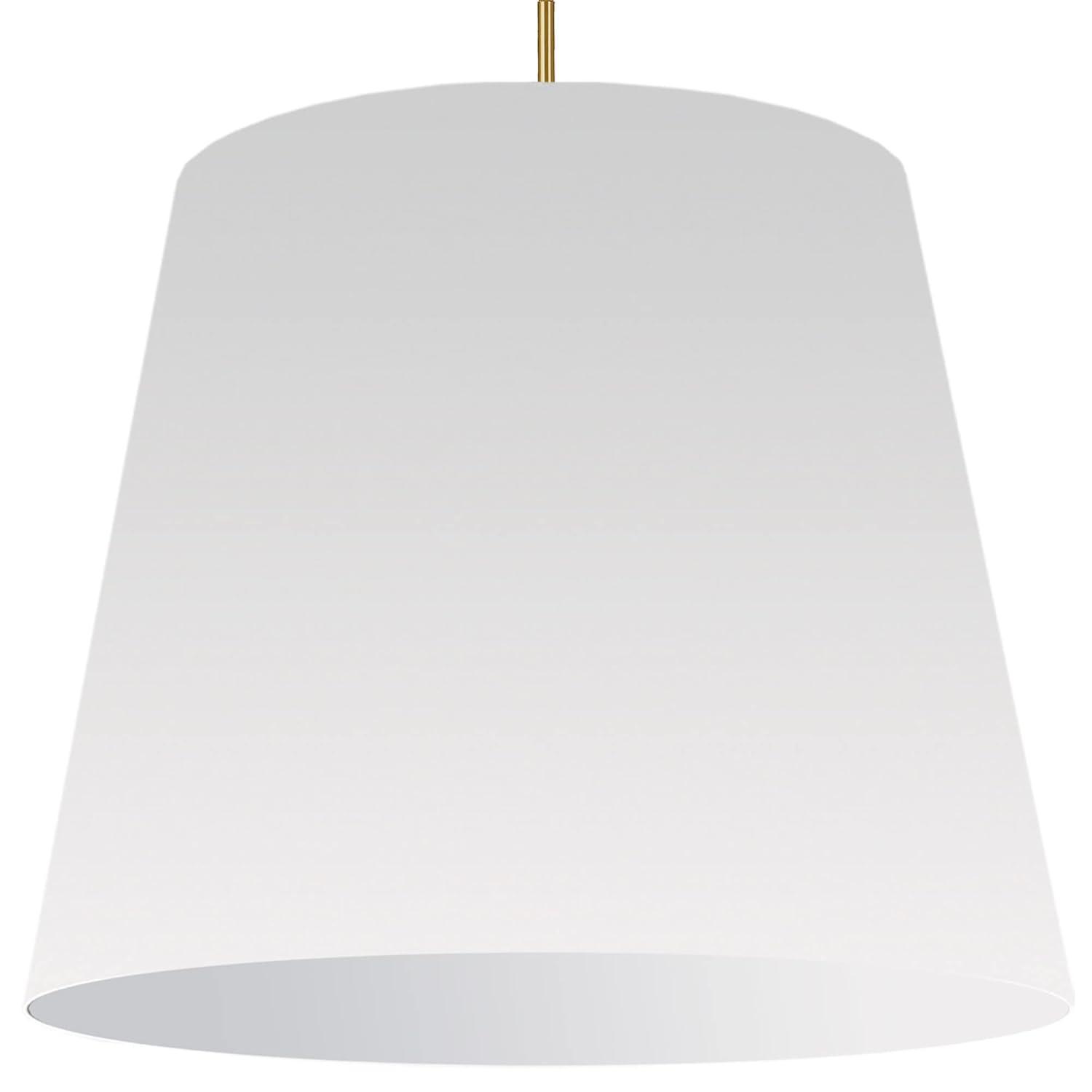 Gold and White Oversized Drum Pendant Light