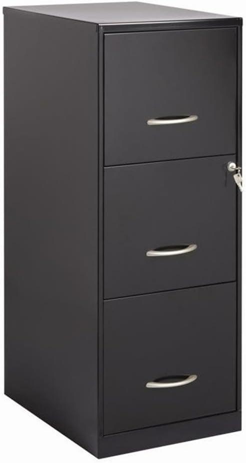 3 Drawers 35.5" Vertical Black Metal Filing Cabinet Lockable Pre-assembled Stationary Legal/Letter Size for   Office