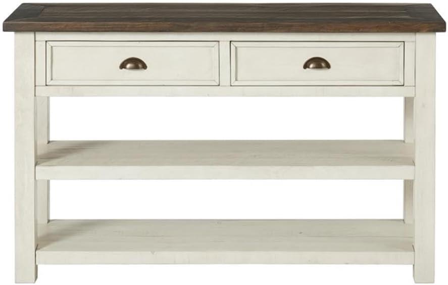 Martin Svensson Home Monterey 50" Sofa Console Table, Cream White and Brown