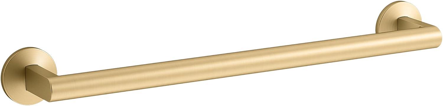 Vibrant Brushed Moderne Brass 18" Wall Mounted Towel Bar