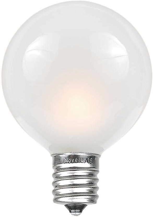 Novelty Lights 100 Feet Frosted White G40 Globe Outdoor Patio String Lights, Brown Wire
