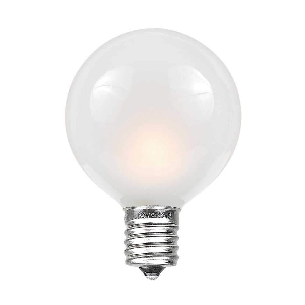 Novelty Lights 100 Feet Frosted White G40 Globe Outdoor Patio String Lights, Brown Wire