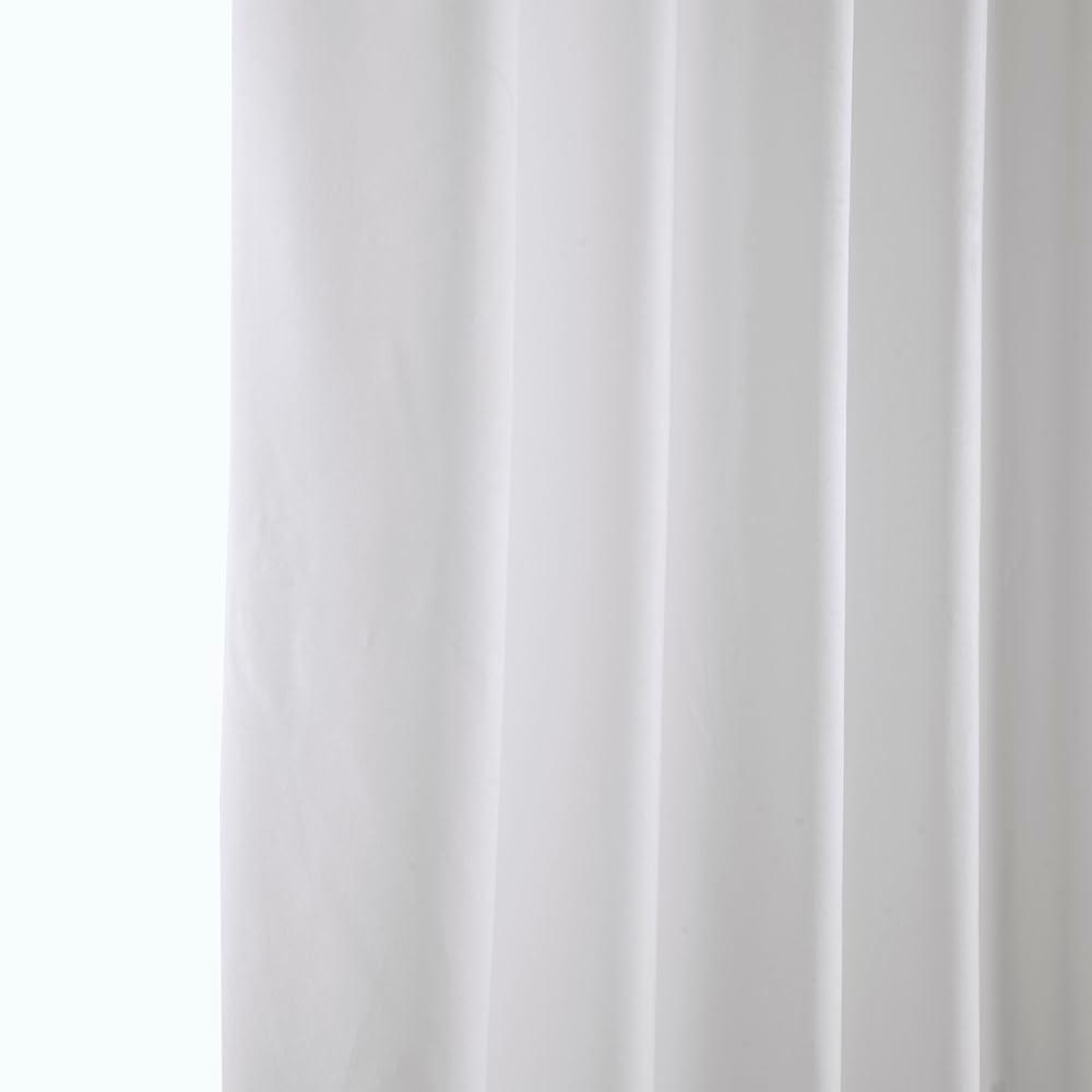 Pillow White Velvet Rod Pocket Room Darkening Curtain - 50 in. W x 108 in. L Single Panel Window Velvet Curtain