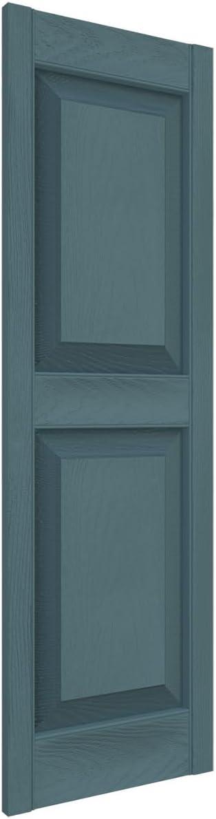 14 3/4"W x 43"H Lifetime Vinyl, Standard Two Equal Panels, Raised Panel Shutters, w/Installation Shutter-Lok's & Matching Screws (Per Pair), Wedgewood Blue