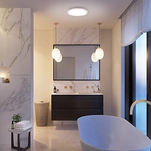 Homewerks 7141-50 Bathroom Fan Integrated LED Light Ceiling Mount Exhaust Ventilation 0.7 Sones 50 CFM  White