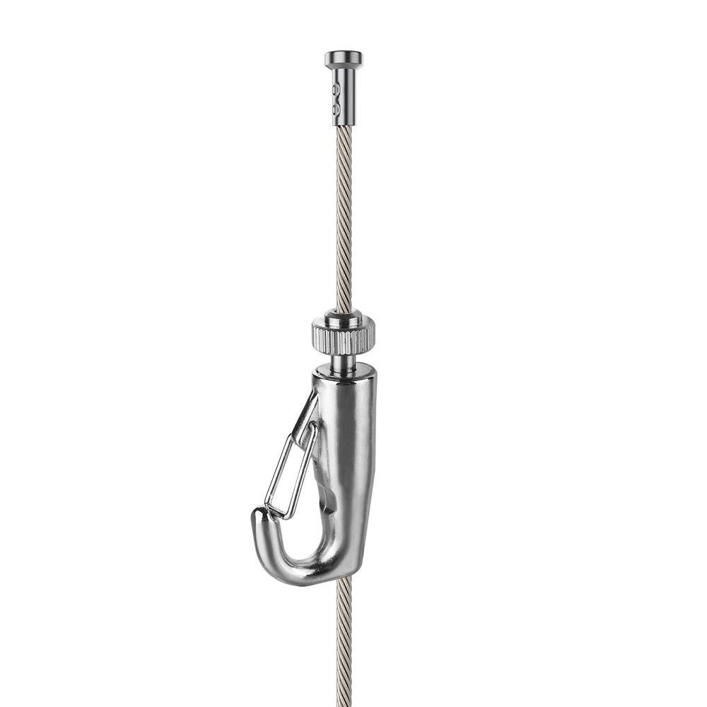 Picture Hanging System Click Rail Kits,in one Set Included Two of White Rails 59", Four of Steel Cables, six of Hooks, Four of end caps, and Installation Hardware