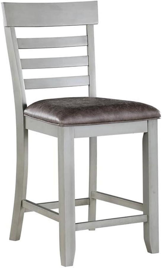 Set of 2 26" Hyland Counter Height Barstools Gray - Steve Silver Co.: Upholstered, Rubberwood Legs