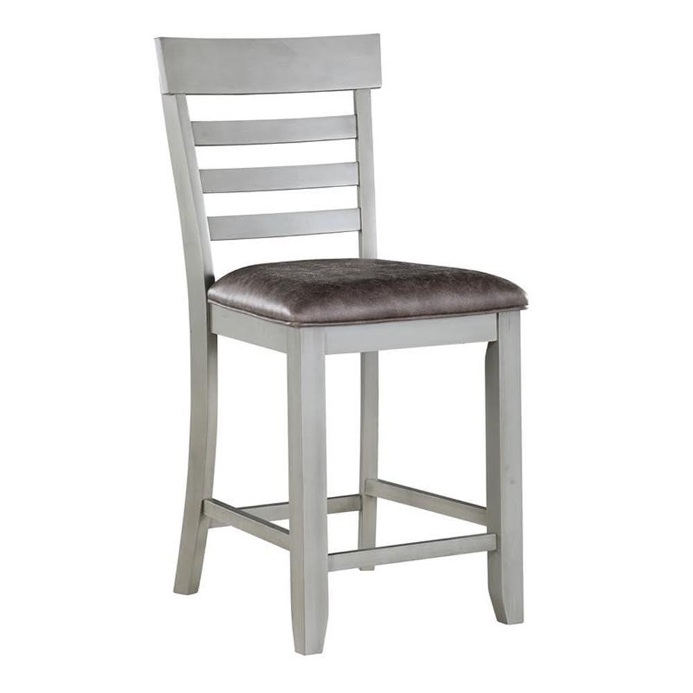 Set of 2 26" Hyland Counter Height Barstools Gray - Steve Silver Co.: Upholstered, Rubberwood Legs