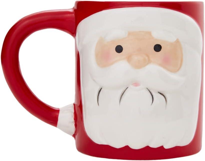 Large Red Ceramic Santa Claus Christmas Mug, 15 oz