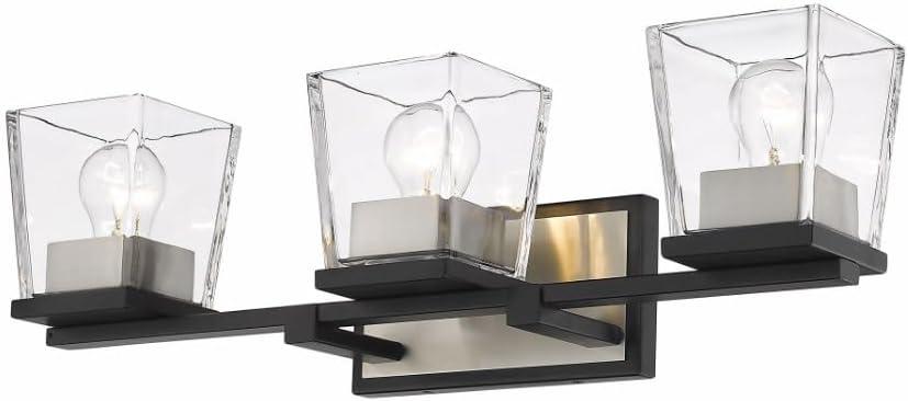 Z-Lite Bleeker Street 3 - Light Vanity in  Matte Black/Brushed Nickel