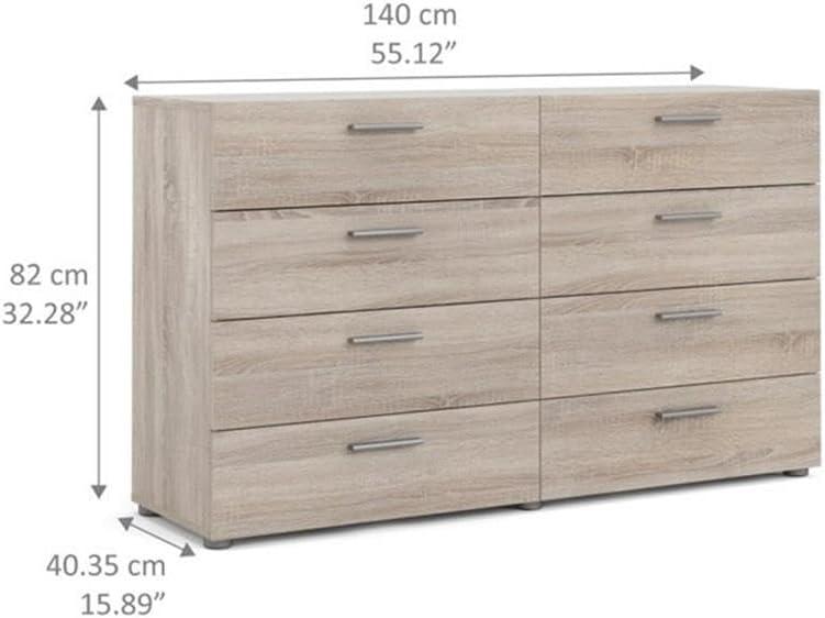 Tvilum Austin 8 Drawer Double Dresser in Truffle