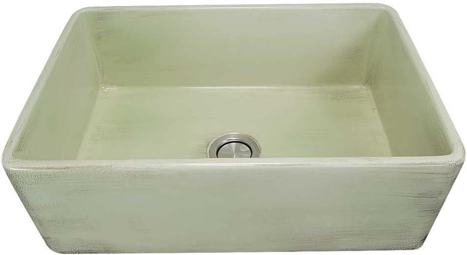 Shabby Green 30-Inch Farmhouse Fireclay Kitchen Sink