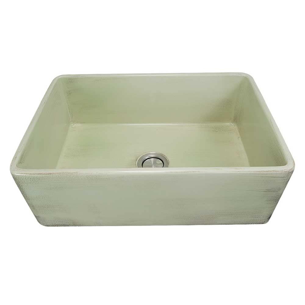 Shabby Green 30-Inch Farmhouse Fireclay Kitchen Sink