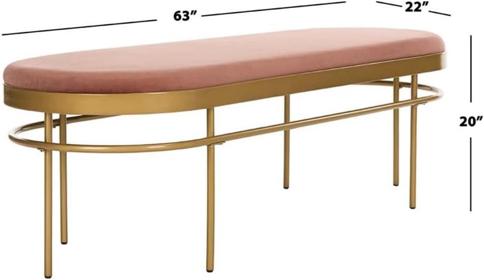 Sylva Oval Bench - BCH6202 - Dusty Rose/Gold - Safavieh